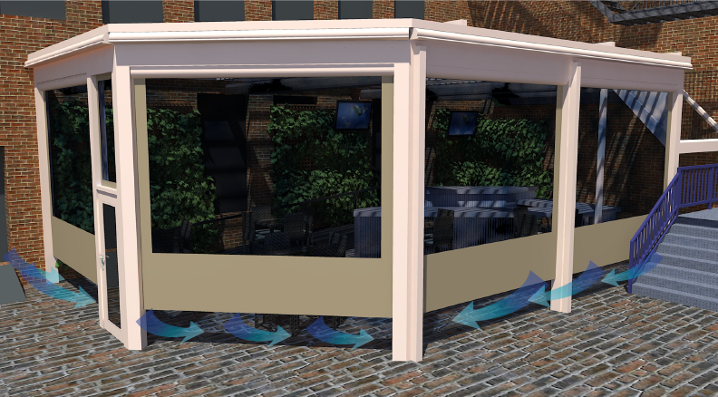 COVID patio shade venting